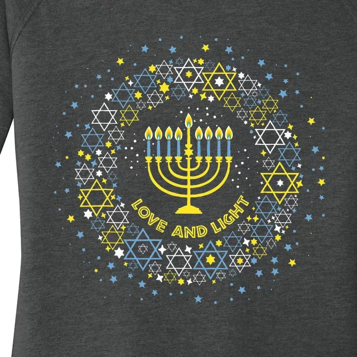 Love and Light Hanukkah  Jew Menorah Jewish Chanukah Women's Perfect Tri Tunic Long Sleeve Shirt