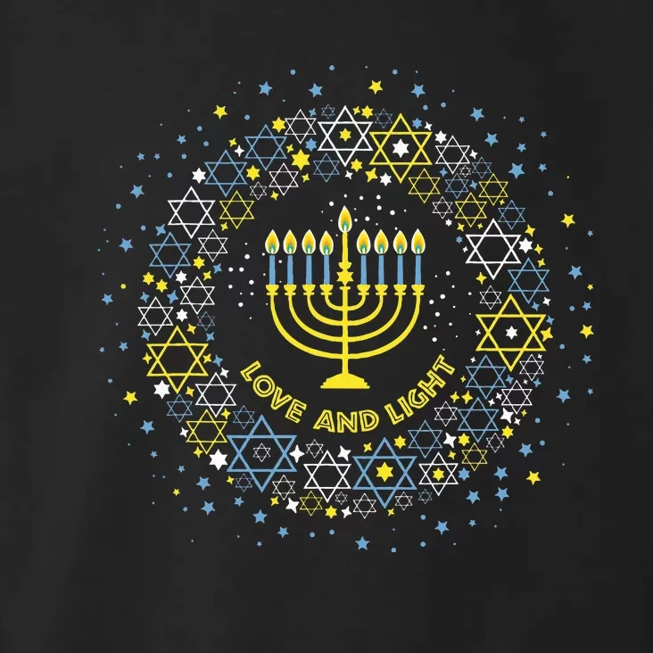 Love and Light Hanukkah  Jew Menorah Jewish Chanukah Toddler Hoodie