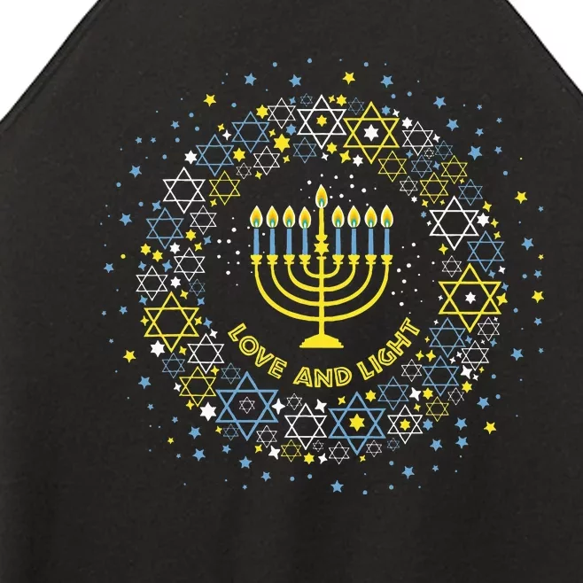 Love and Light Hanukkah  Jew Menorah Jewish Chanukah Women’s Perfect Tri Rocker Tank