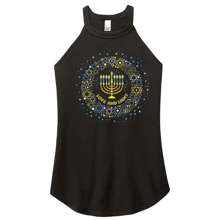 Love and Light Hanukkah  Jew Menorah Jewish Chanukah Women’s Perfect Tri Rocker Tank