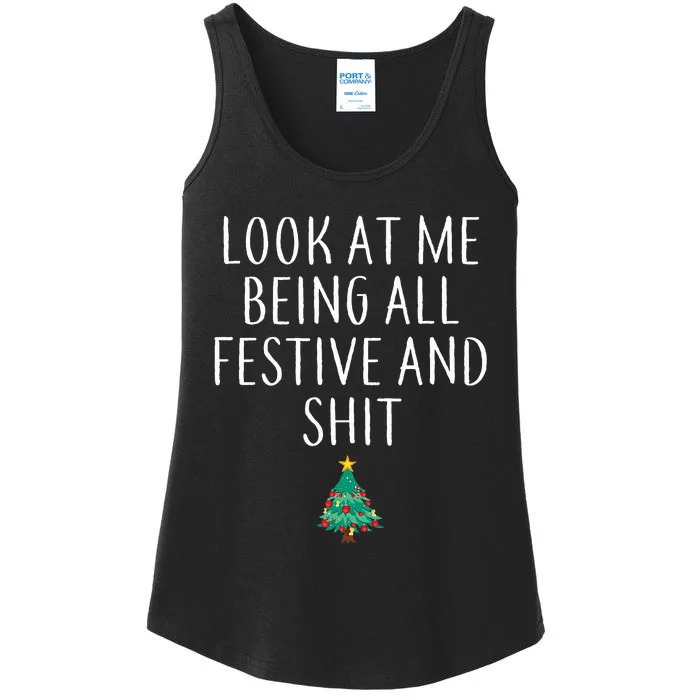 Look At Me Being All Festive And Shits Xmas Ladies Essential Tank