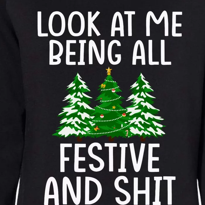 Look At Me Being All Festive And Shit Humorous Xmas Womens California Wash Sweatshirt