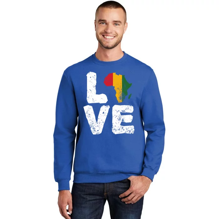 Love Africa Map Juneteenth Black History Month Melanin Blm Gift Sweatshirt