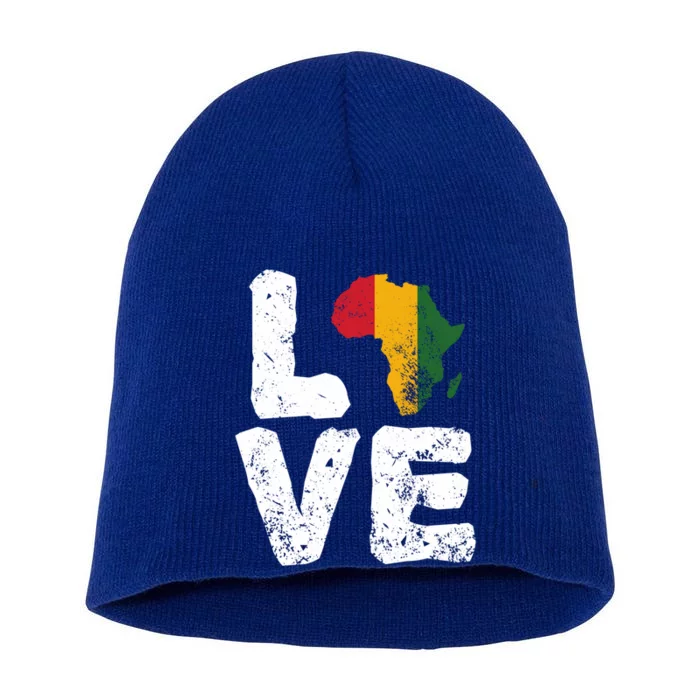 Love Africa Map Juneteenth Black History Month Melanin Blm Gift Short Acrylic Beanie