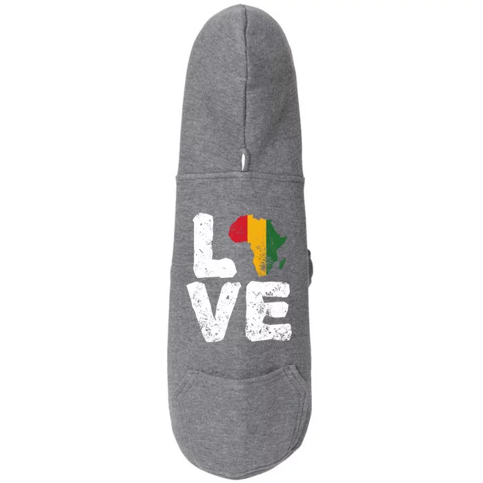 Love Africa Map Juneteenth Black History Month Melanin Blm Gift Doggie 3-End Fleece Hoodie