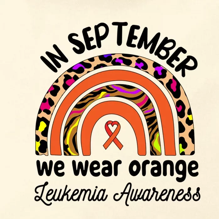 Leukemia Awareness Month Funny Gift Rainbow We Wear Orange Cool Gift Zip Tote Bag