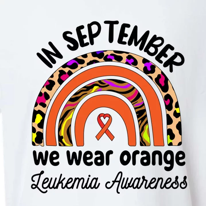 Leukemia Awareness Month Funny Gift Rainbow We Wear Orange Cool Gift Sueded Cloud Jersey T-Shirt