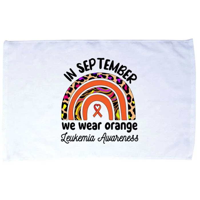 Leukemia Awareness Month Funny Gift Rainbow We Wear Orange Cool Gift Microfiber Hand Towel