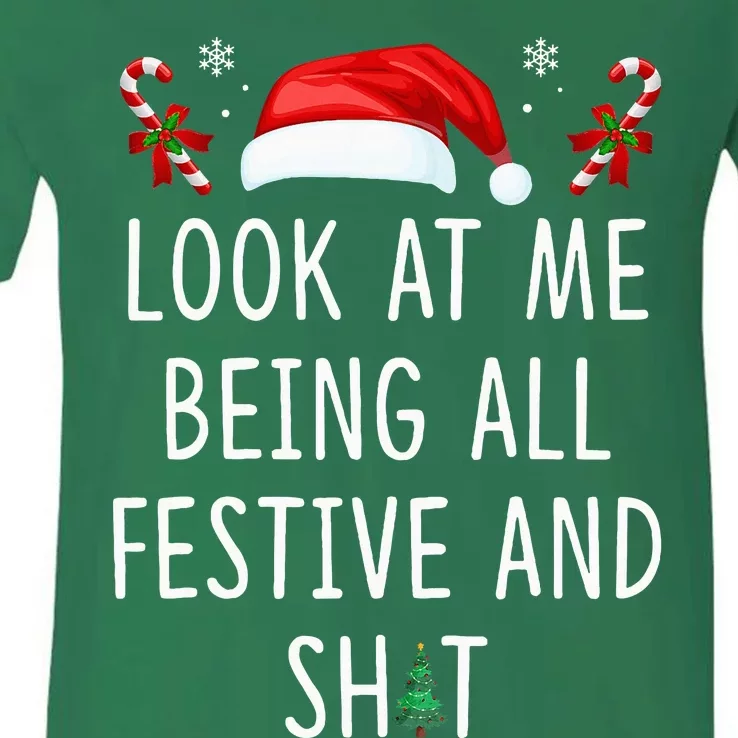 Look At Me Being All Festive And Funny Christmas Tree V-Neck T-Shirt