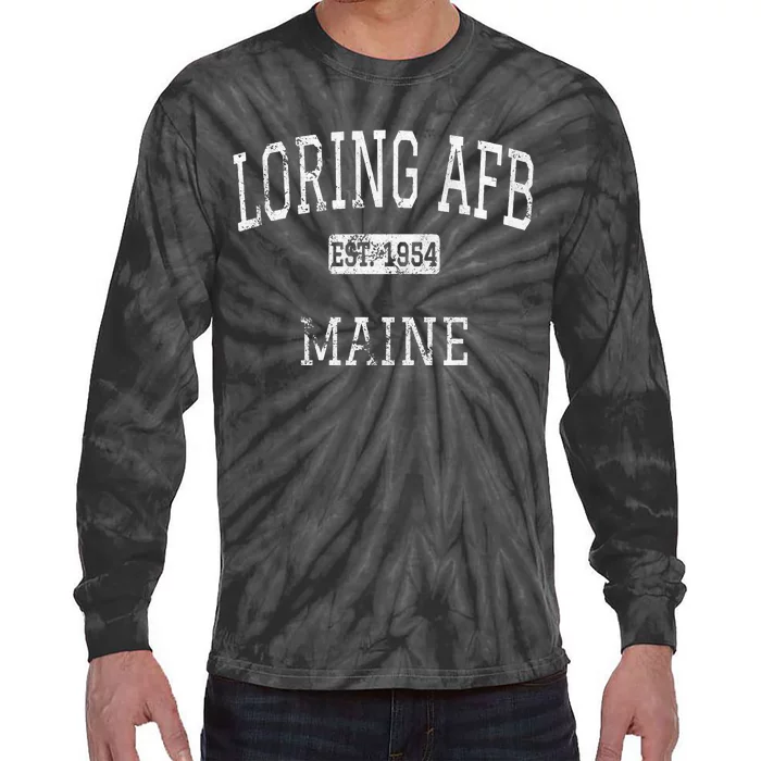 Loring Afb Maine Me Vintage Tie-Dye Long Sleeve Shirt