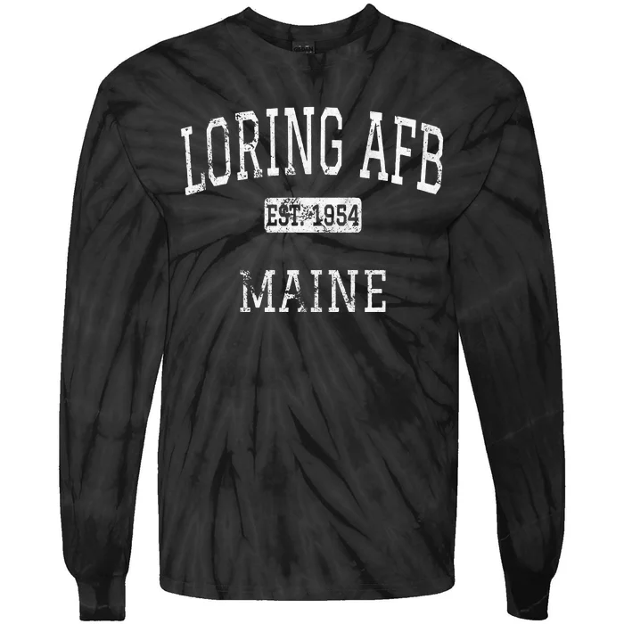 Loring Afb Maine Me Vintage Tie-Dye Long Sleeve Shirt