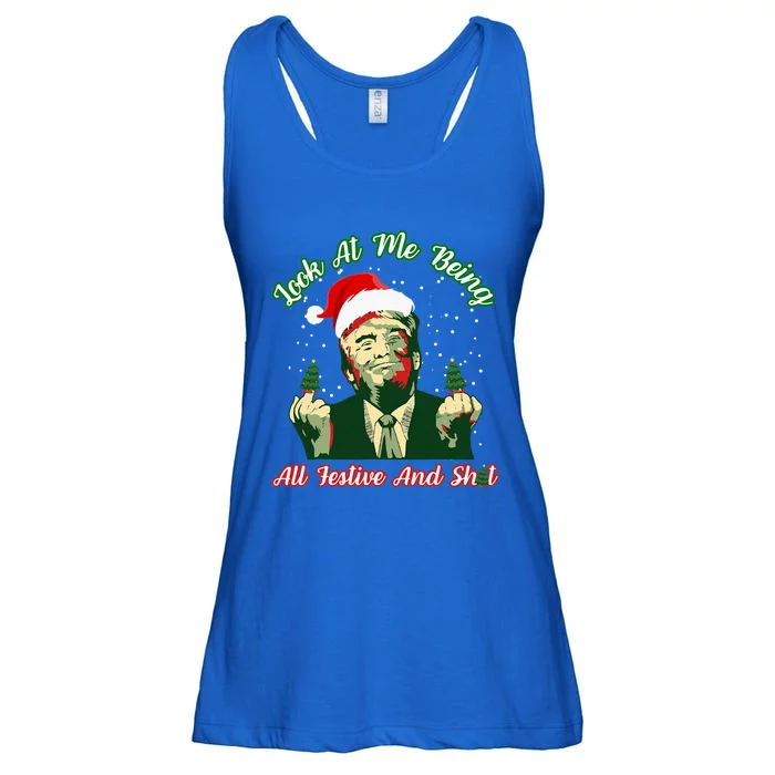 Look At Me Being All Festive Trump Christmas Ladies Essential Flowy Tank