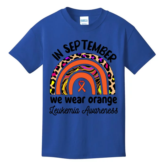 Leukemia Awareness Month Great Gift Rainbow We Wear Orange Funny Gift Kids T-Shirt