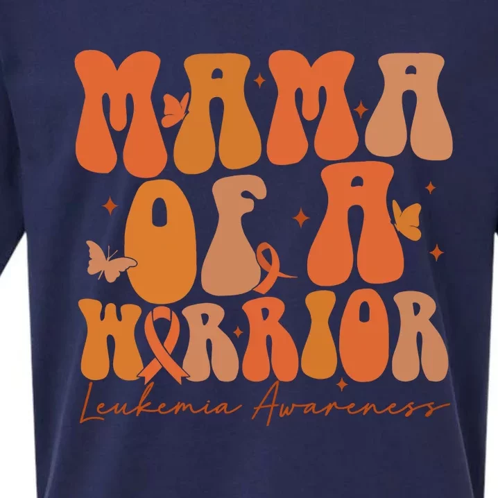 Leukemia Awareness Mama Of A Warrior Sueded Cloud Jersey T-Shirt