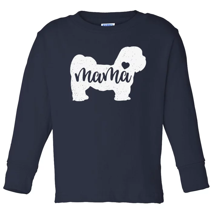 Lhasa Apso Mama Mom Dog Cute Mothers Day Gift Toddler Long Sleeve Shirt