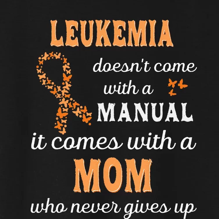 Leukemia Awareness Mom Support Leukemia Warrior Women's Crop Top Tee