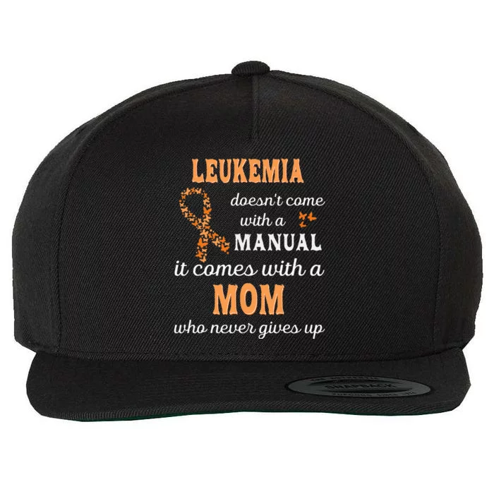 Leukemia Awareness Mom Support Leukemia Warrior Wool Snapback Cap