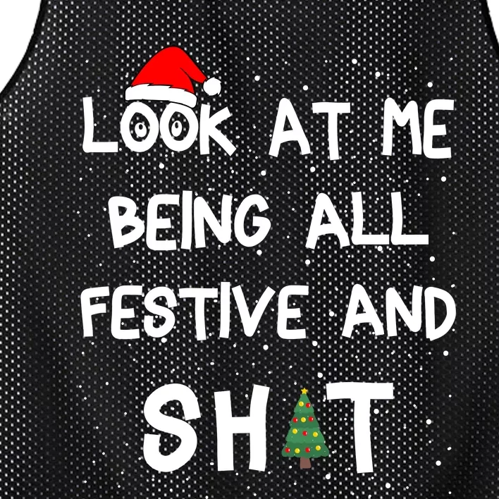 Look At Me Being All Festive Christmas Matching Family Mesh Reversible Basketball Jersey Tank