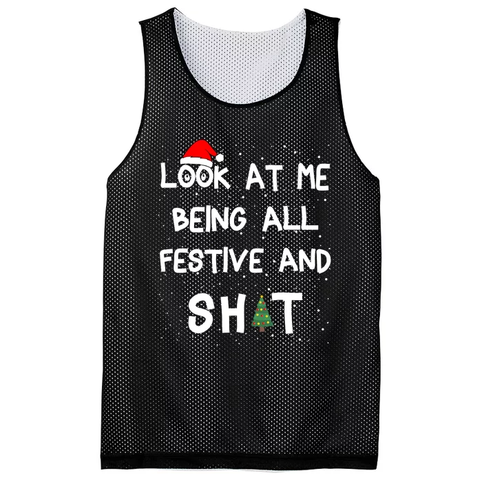 Look At Me Being All Festive Christmas Matching Family Mesh Reversible Basketball Jersey Tank