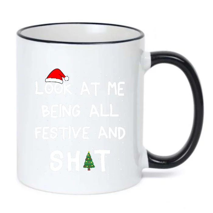 Look At Me Being All Festive Christmas Matching Family Black Color Changing Mug