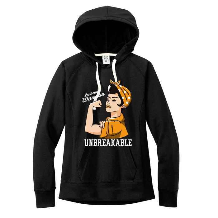 Leukemia Awareness Month Unbreakable Warrior Vintage Gift Women's Fleece Hoodie