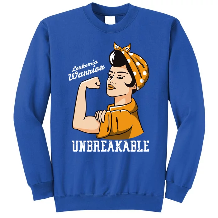 Leukemia Awareness Month Unbreakable Warrior Vintage Gift Tall Sweatshirt