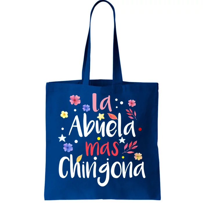 La Abuela Mas Chingona Spanish Grandma Floral Gift Tote Bag