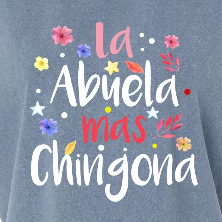 La Abuela Mas Chingona Spanish Grandma Floral Gift Garment-Dyed Women's Muscle Tee