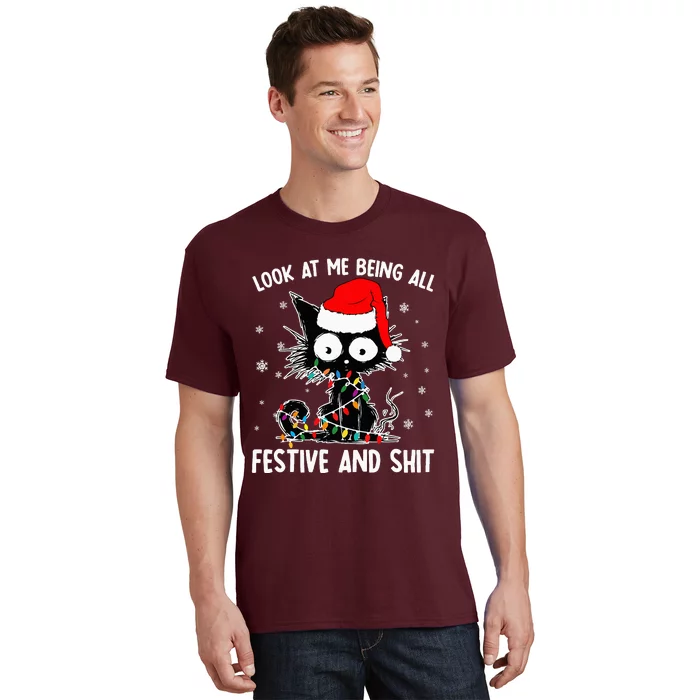 Look At Me Being All Festive And Shits Cat Christmas T-Shirt