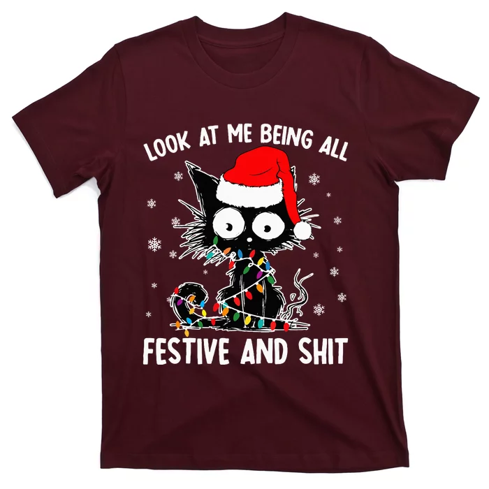 Look At Me Being All Festive And Shits Cat Christmas T-Shirt