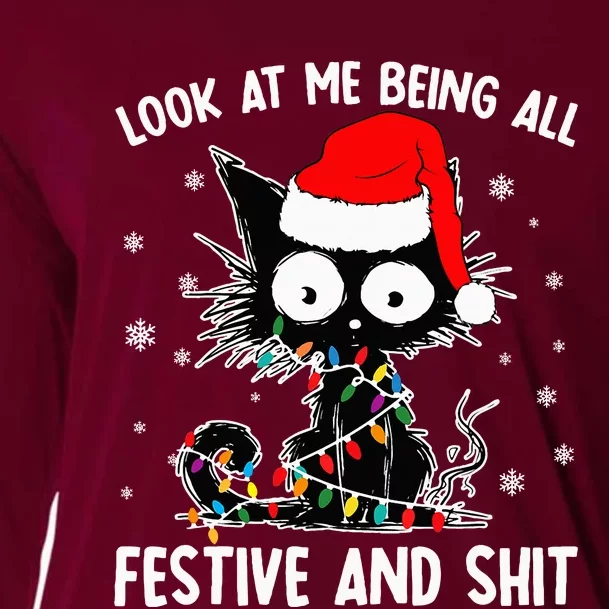 Look At Me Being All Festive And Shits Cat Christmas Cooling Performance Long Sleeve Crew