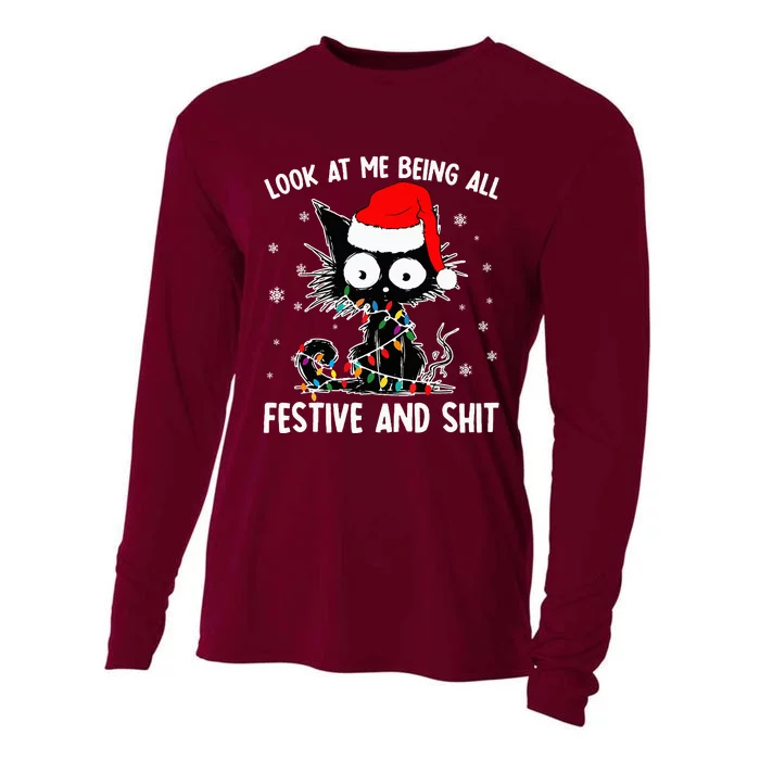 Look At Me Being All Festive And Shits Cat Christmas Cooling Performance Long Sleeve Crew