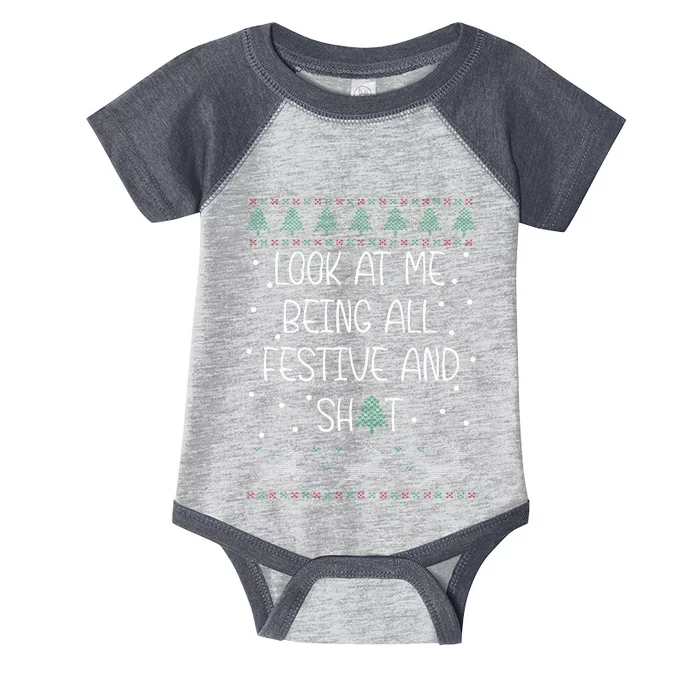 look at me being all festive Humorous Xmas Infant Baby Jersey Bodysuit