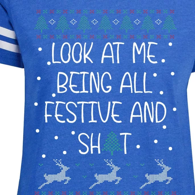 look at me being all festive Humorous Xmas Enza Ladies Jersey Football T-Shirt