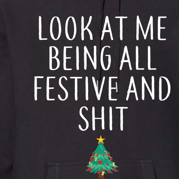 Look At Me Being All Festive And Shits Humorous Xmas Premium Hoodie