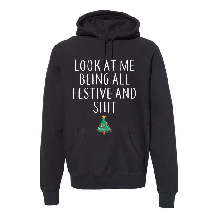 Look At Me Being All Festive And Shits Humorous Xmas Premium Hoodie