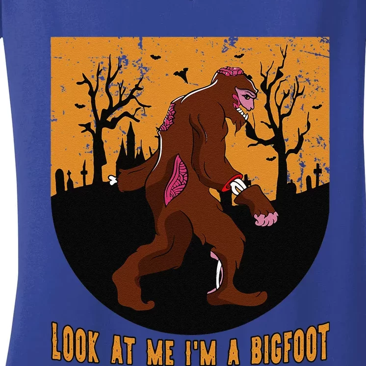 Look At Me Im A Bigfoot Halloween Costume Bigfoot Gift Cute Women's V-Neck T-Shirt