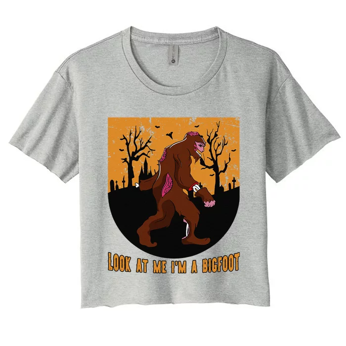 Look At Me Im A Bigfoot Halloween Costume Bigfoot Gift Cute Women's Crop Top Tee