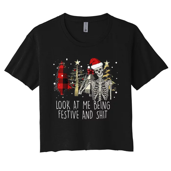 Look At Me Being All Festive Women's Crop Top Tee