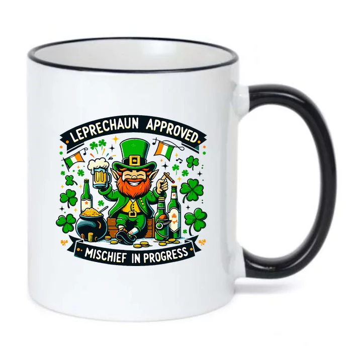 Leprechaun Approved Mischief In Progress Funny St. PatrickS Black Color Changing Mug