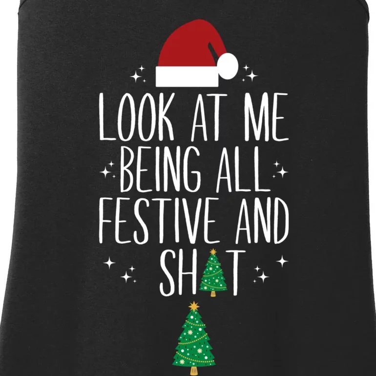 Look At Me Being All Festive And Shits Funny Xmas Christmas Ladies Essential Tank