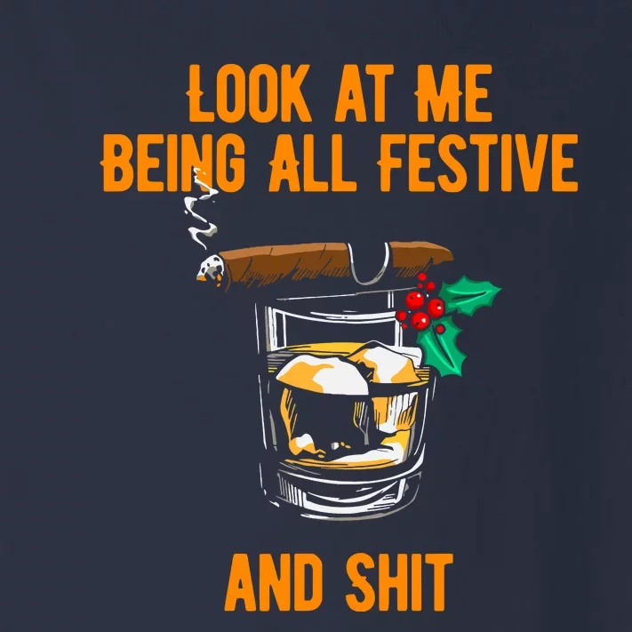 Look At Me Being Festive And Shit Christmas Pun Drinking Toddler Long Sleeve Shirt