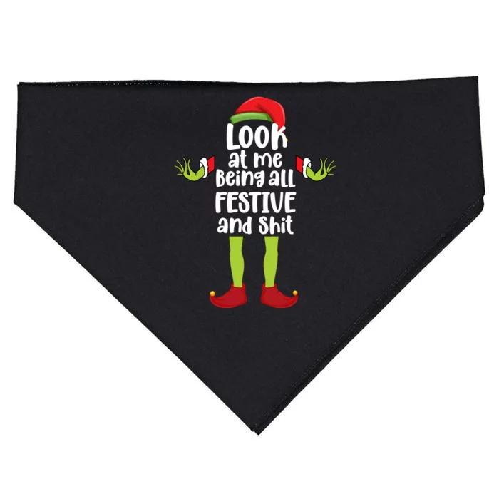 Look At Me Being All Festive And Shits Funny Xmas Christmas USA-Made Doggie Bandana