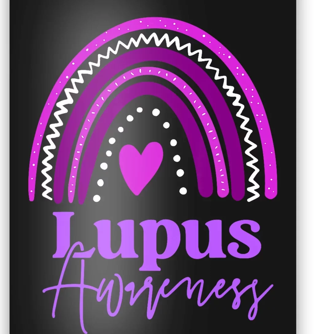 Lupus Awareness Month Purple Rainbow heart for wo Poster