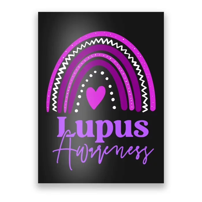 Lupus Awareness Month Purple Rainbow heart for wo Poster