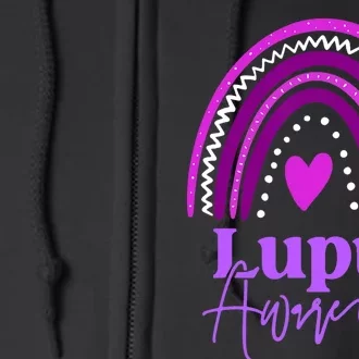 Lupus Awareness Month Purple Rainbow heart for wo Full Zip Hoodie