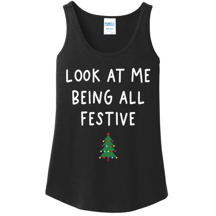 Look At Me Being All Festive Christmas Tree Ladies Essential Tank