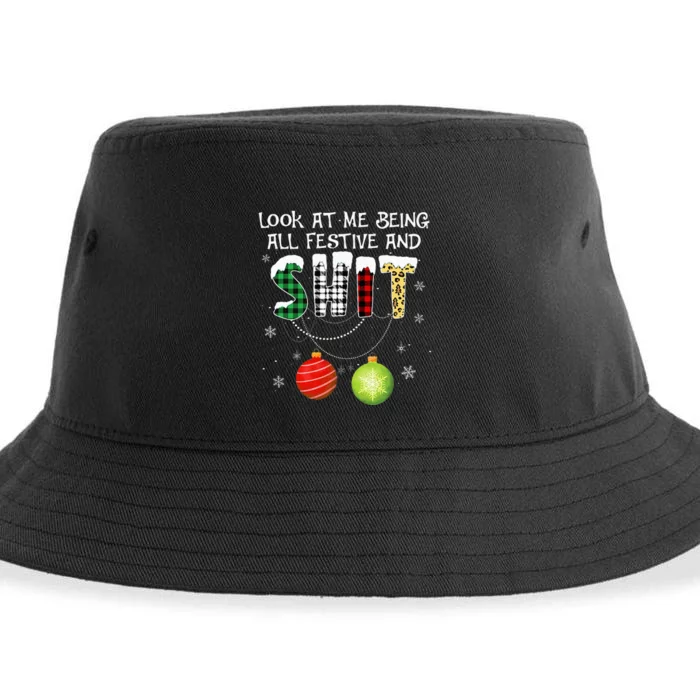 Look at Me Being All Festive Funny Christmas Saying Xmas Sustainable Bucket Hat