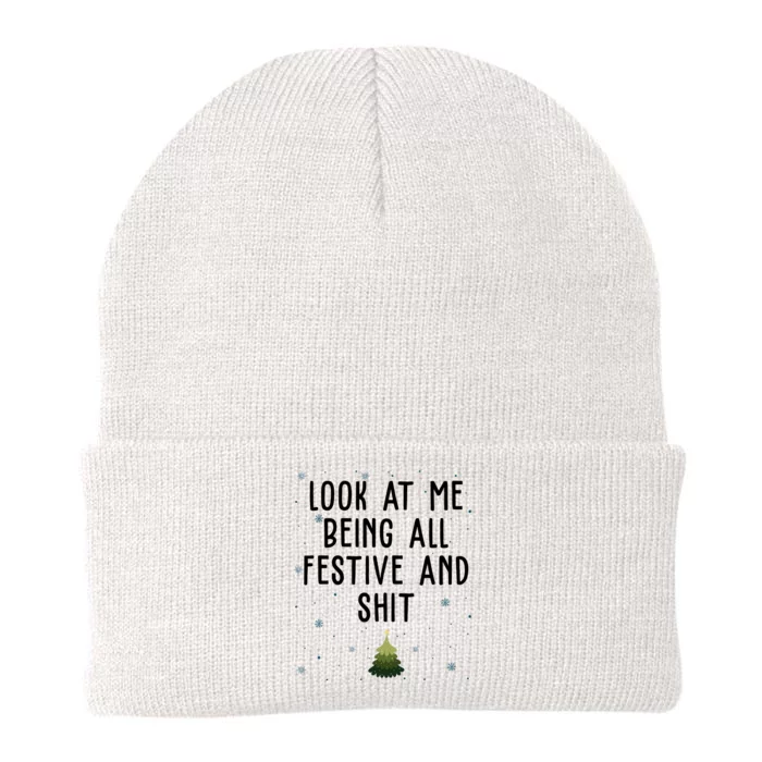 Look At Me Being All Festive And Shit Funny Christmas Knit Cap Winter Beanie