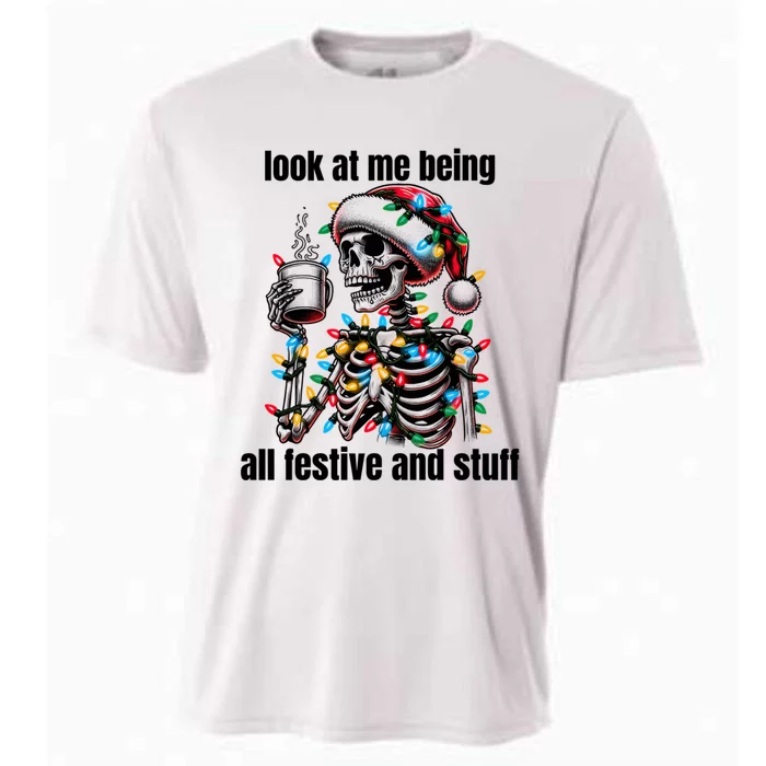 Look At Me Being All Festive And Stuff Humorous Xmas Funny Cooling Performance Crew T-Shirt